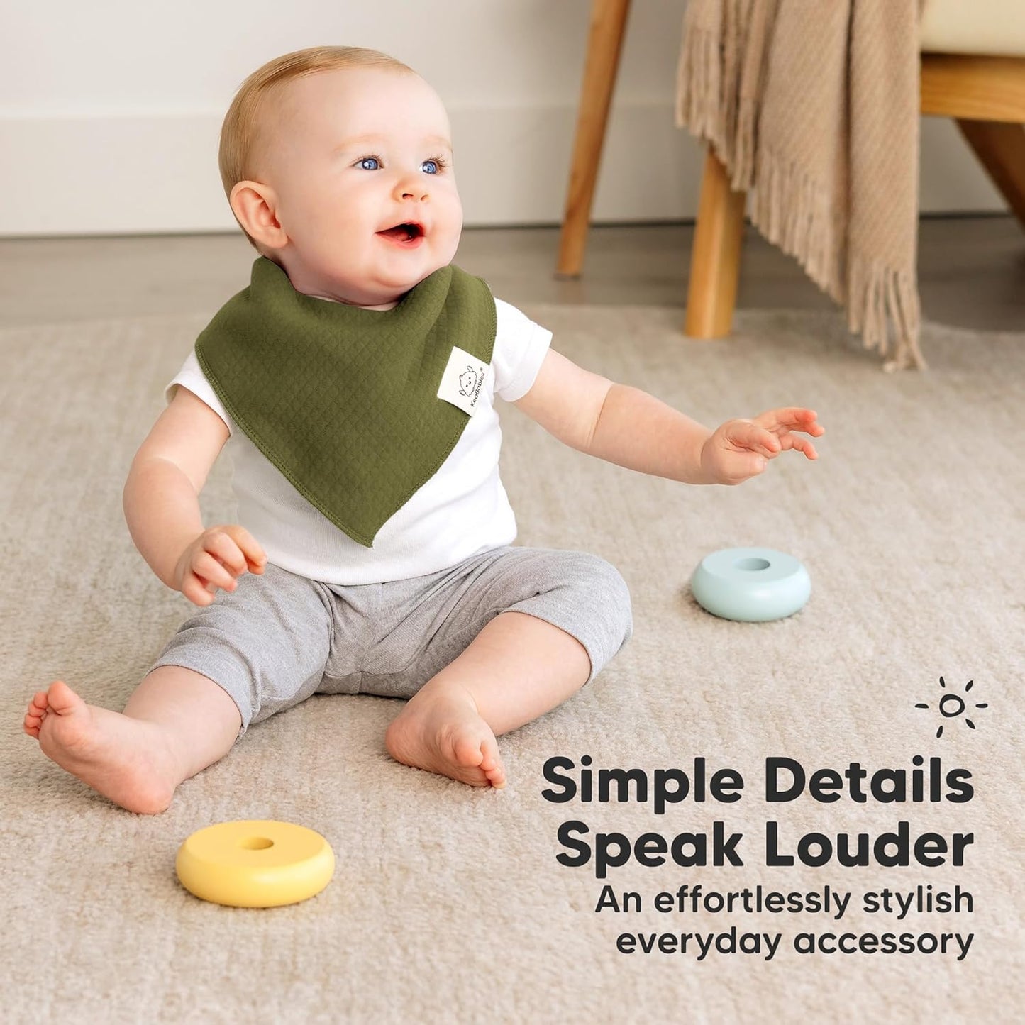 KeaBabies 8-Pack Bandana Bibs for Baby Girls, Boys - Organic Cotton Baby Bibs for Drooling &