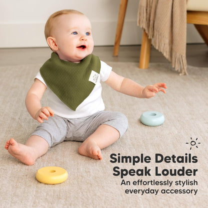 KeaBabies 8-Pack Bandana Bibs for Baby Girls, Boys - Organic Cotton Baby Bibs for Drooling &