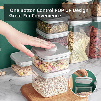 Airtight Food Storage Container - 0.5qt / 500ml Mini Square Pop Containers With Lids, Bpa Free