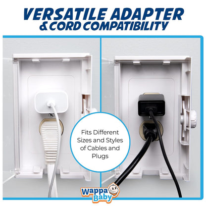 Clear Outlet Cover Box [Patented] Double Lock for Much Better Toddler Proofing, Easier Operation