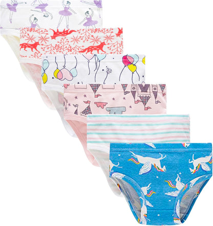 Cadidi Dinos Little Girls' Soft Cotton Underwear Kids Cool Breathable Comfort Panty Briefs Toddler
