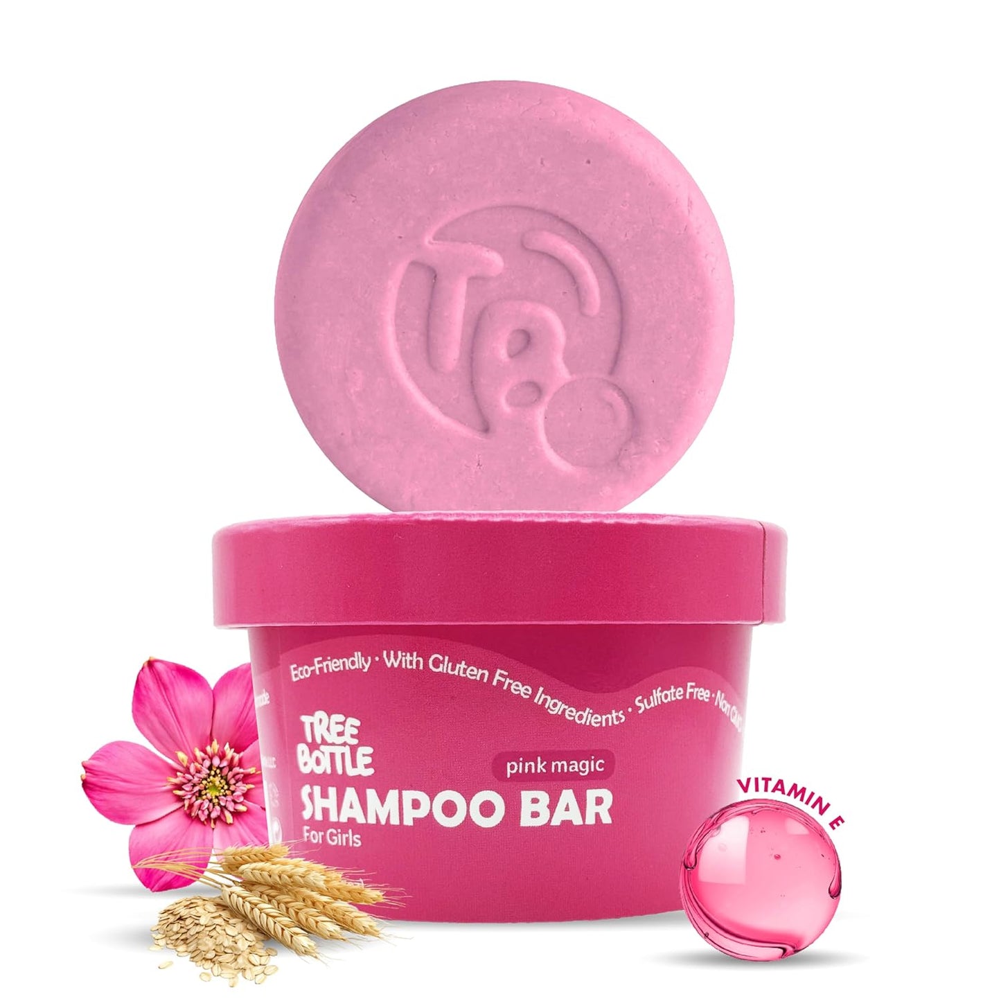 Hydrolyzed Oat Protein + Squalane Shampoo Bar for Girls - 4.5oz - For all Hair Types - Gentle on