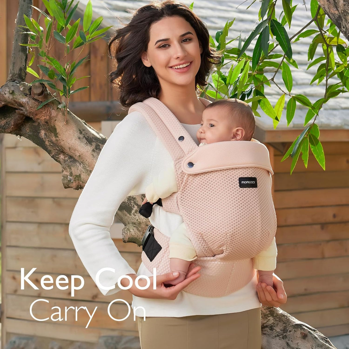 Momcozy Breathable Mesh Baby Carrier, Ergonomic and Lightweight Infant Carrier for 7-44lbs with