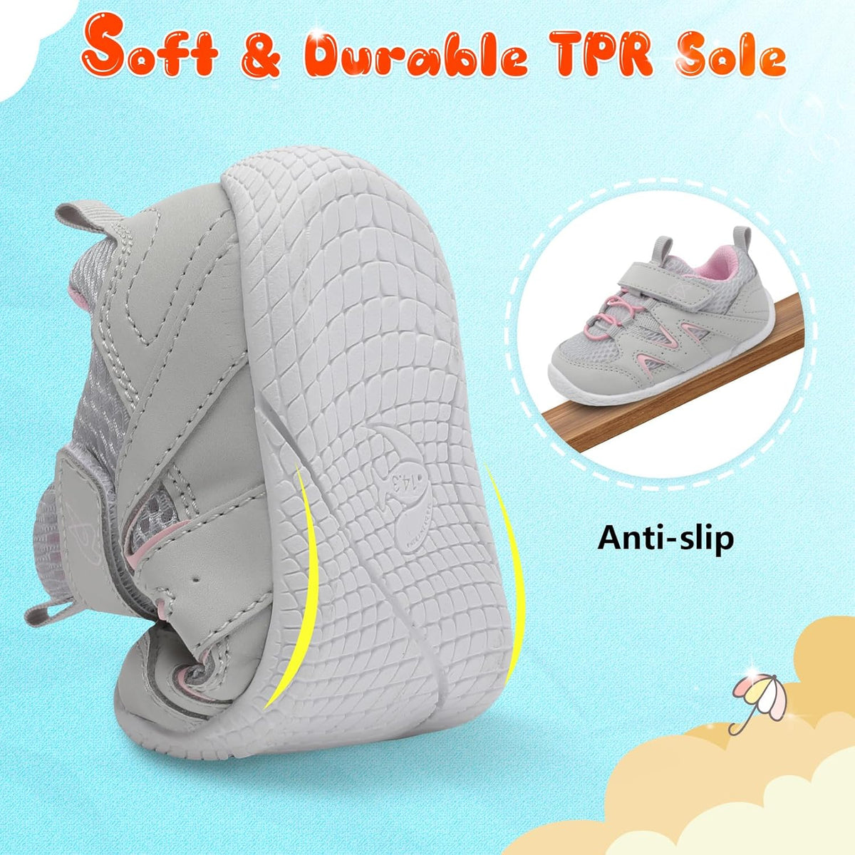 LeIsfIt Baby Shoes Boys Girls First Walking Shoes Non-Slip Toddler Breathable Sneakers Infant