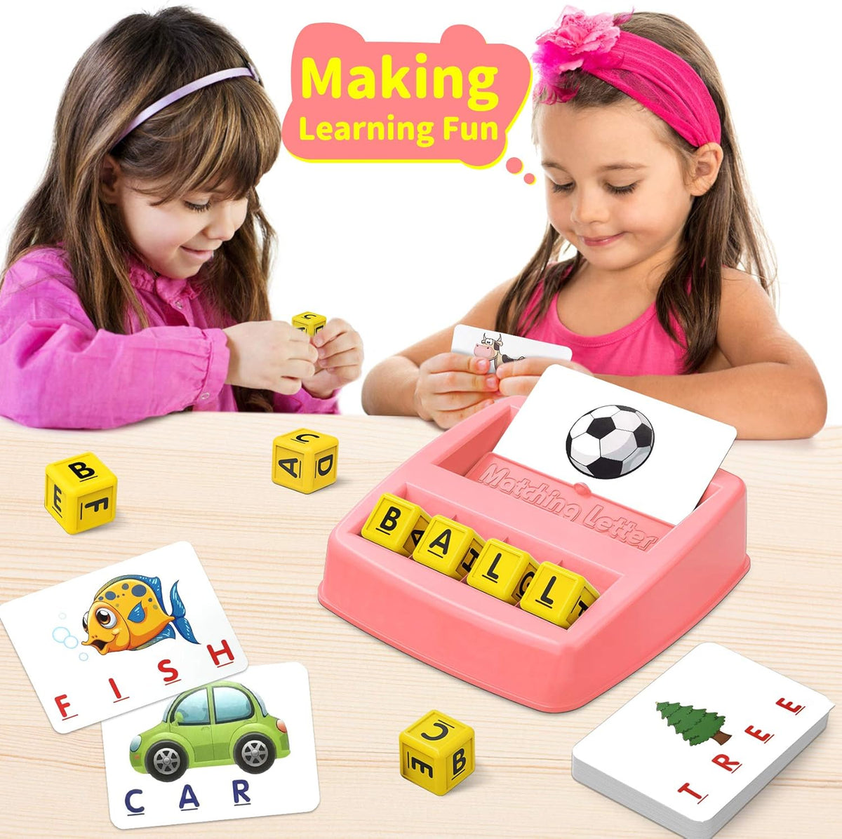 Educational Toys for 3-5 Year Old Girls Gifts, Matching Letter Game Preschool ABC Learning Toys for