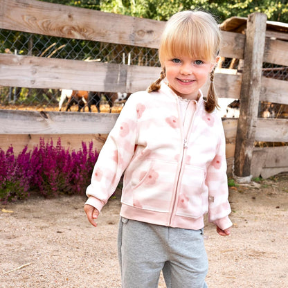 DAVE & BELLA Kids Printed Polar Fleece Jacket Toddler Baby Boys Girls Zip Up Long Sleeve Spring
