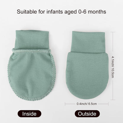 BQUBO 6 Pairs Newborn Baby Boys Girls Mittens 0-6 Months Unisex-Baby Infant Mittens Elastic No