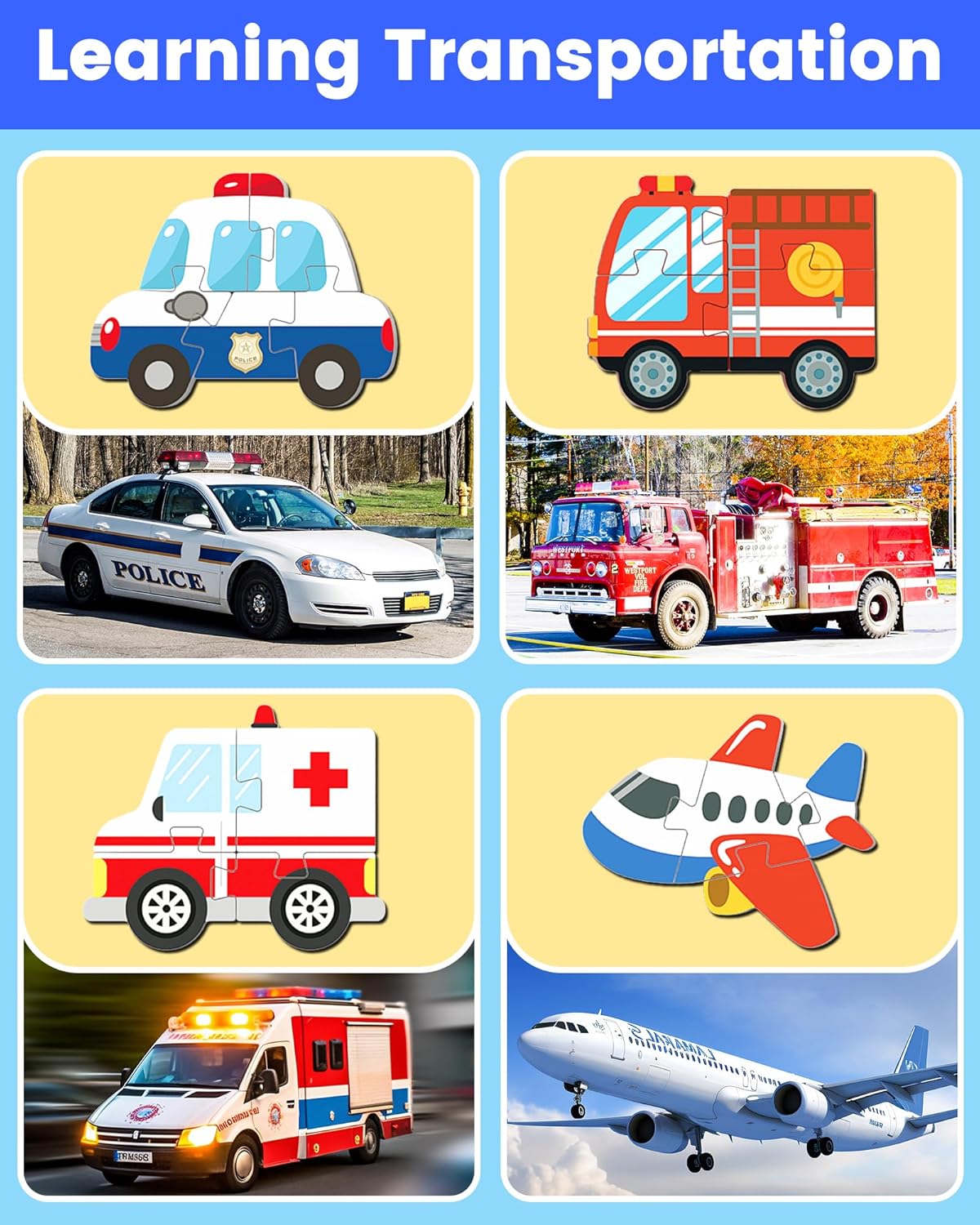 Benresive Wooden Toddler Puzzles, Montessori Toys for 1 2 3 Year Old Boys, Toys for 1 2 3 Year Old
