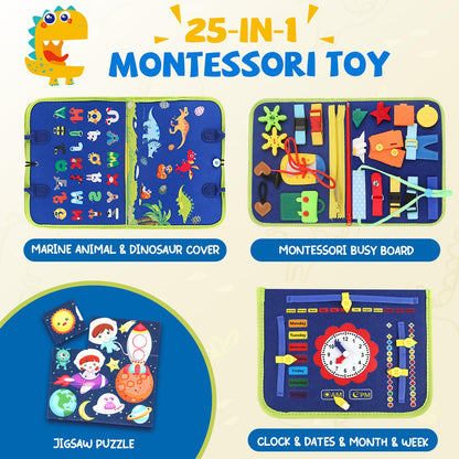 EPIMA Toddler Busy Board, Montessori Sensory Toys for Boys, 3-8 Year Old Girl Toddler Travel Toys