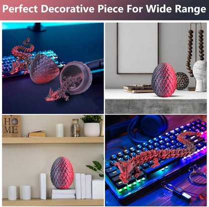 3D Printed Dragon Egg, Mystery Crystal Dragon Egg Fidget Toys Surprise, Easter Eggs Articulated