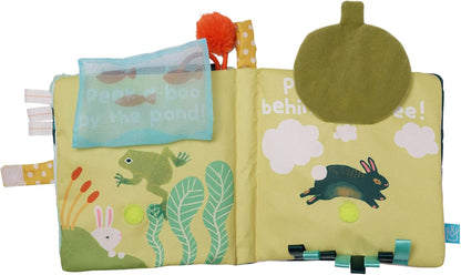 Manhattan Toy Fairytale Peek-a-Boo Soft Activity Crinkle Book for Baby & Toddler with Tethered
