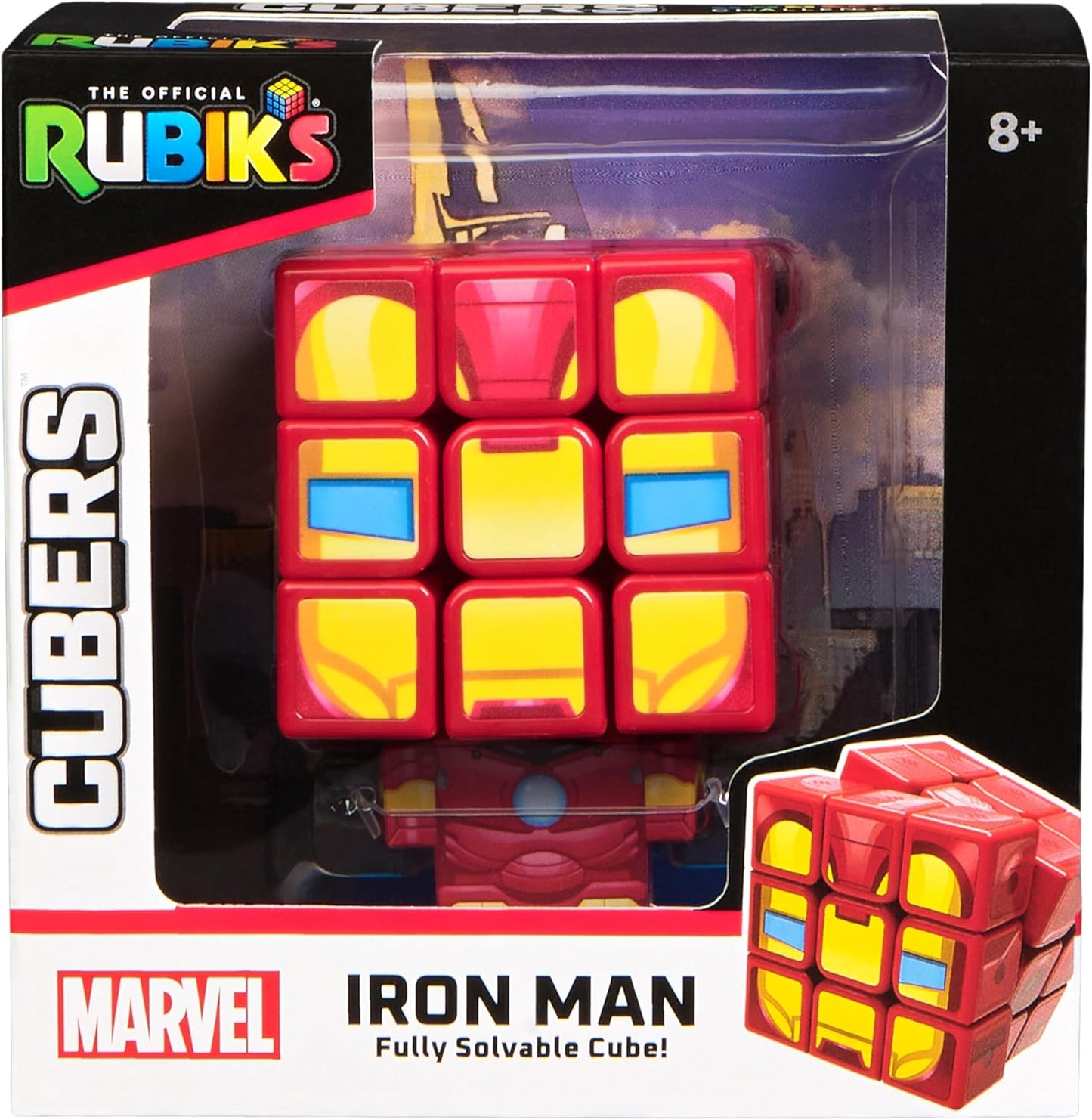 Rubik's Cube Iron Man Cuber, Problem-Solving Challenging Brain Teaser Collectible Iron Man Fidget