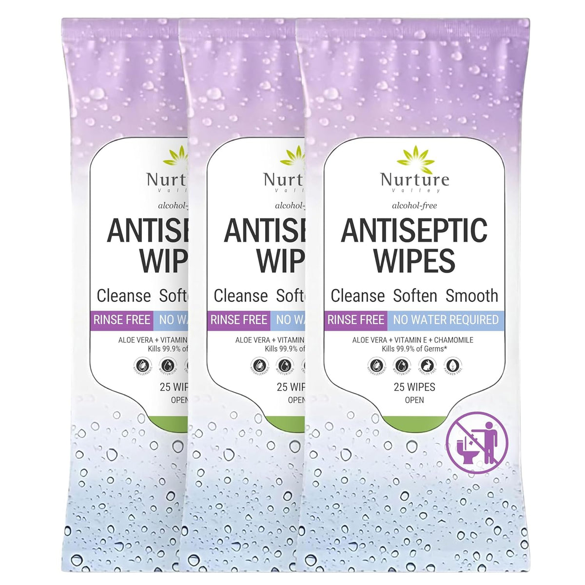 Nurture XL Antibacterial Body & Hand Wipes | Alcohol-Free Antiseptic Wet Sanitizer Towelettes for