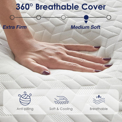 6 Inch Cooling Gel Memory Foam Twin Mattress for Kids,Mattress in a Box,Breathable Cover