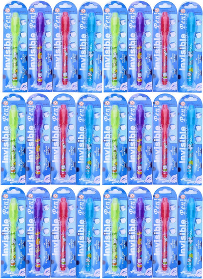 Invisible Ink Pen 24Pcs Spy Pen with UV Light Magic Marker Kid Pens for Secret Message and Birthday
