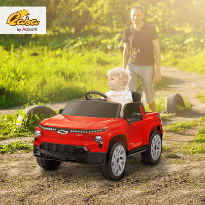 Qaba 12V Kids Ride on Truck, Chevrolet Silverado EV RST Licensed Electric Car with Parent Remote