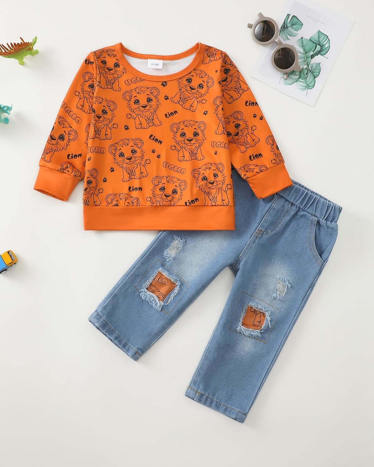 Toddler Baby Boy Outfits Fall Winter Clothes Color Block Long Sleeve Sweatshirt Tops + Jogger Pants