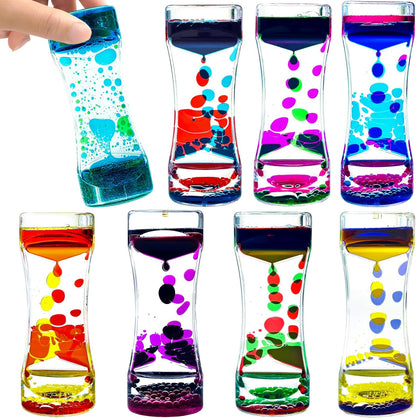 Liquid Motion Bubbler for Kids and Adults Pack of 8 Great Rainbow Series Liquid Bubbler Timer