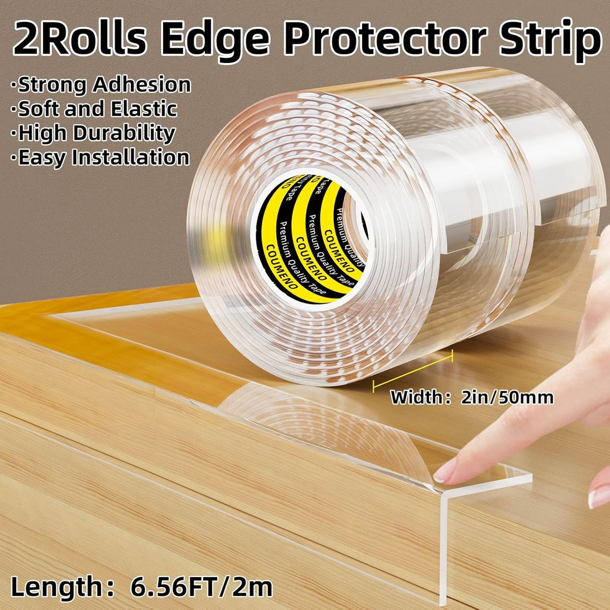 2Pack Clear Edge Protector,Safe Corner Protector, Anti-Sharp Edge Protector, for Furniture