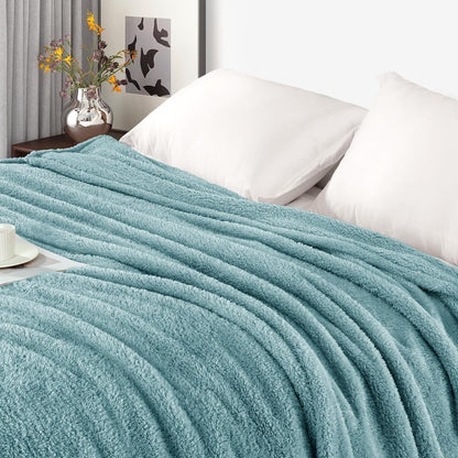 Exclusivo Mezcla Fleece Throw Blanket for Couch Sofa, Soft Warm and Fluffy Blankets for Women Men