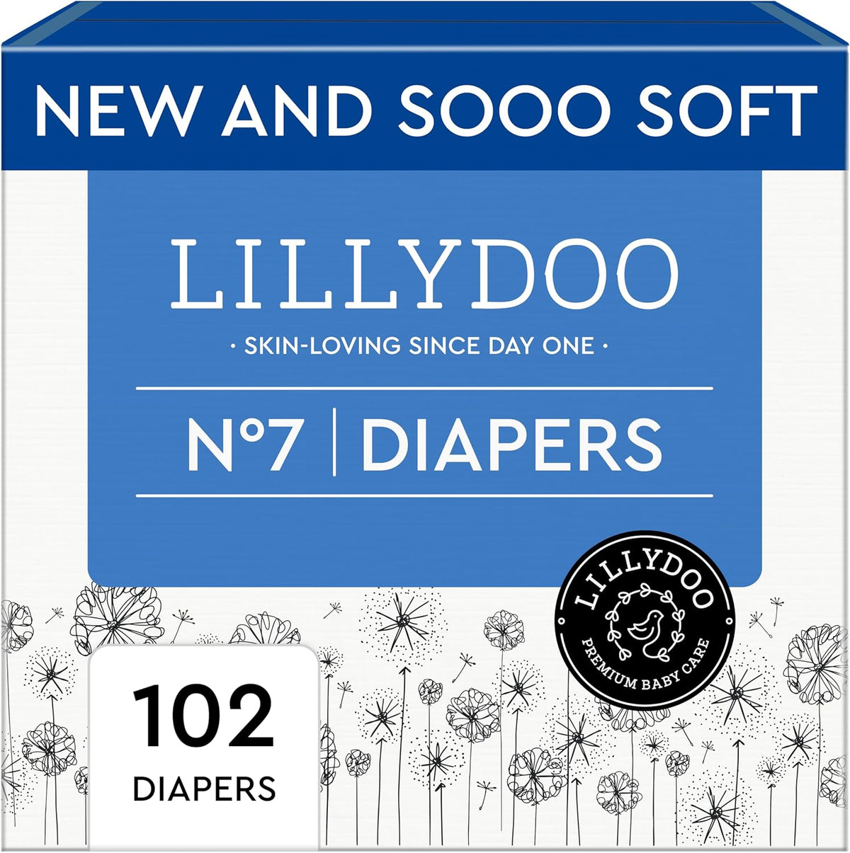 Baby Diapers - Size 7 (33+ lbs), Monthly Supply (102 Count), Leak Protection, Skin-Friendly