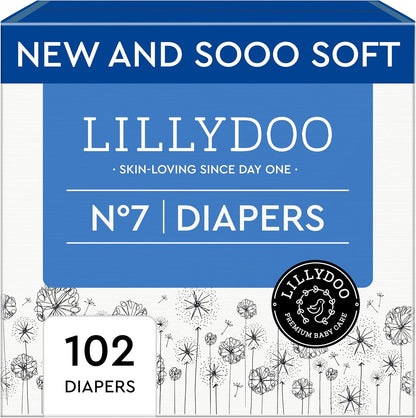 Baby Diapers - Size 7 (33+ lbs), Monthly Supply (102 Count), Leak Protection, Skin-Friendly