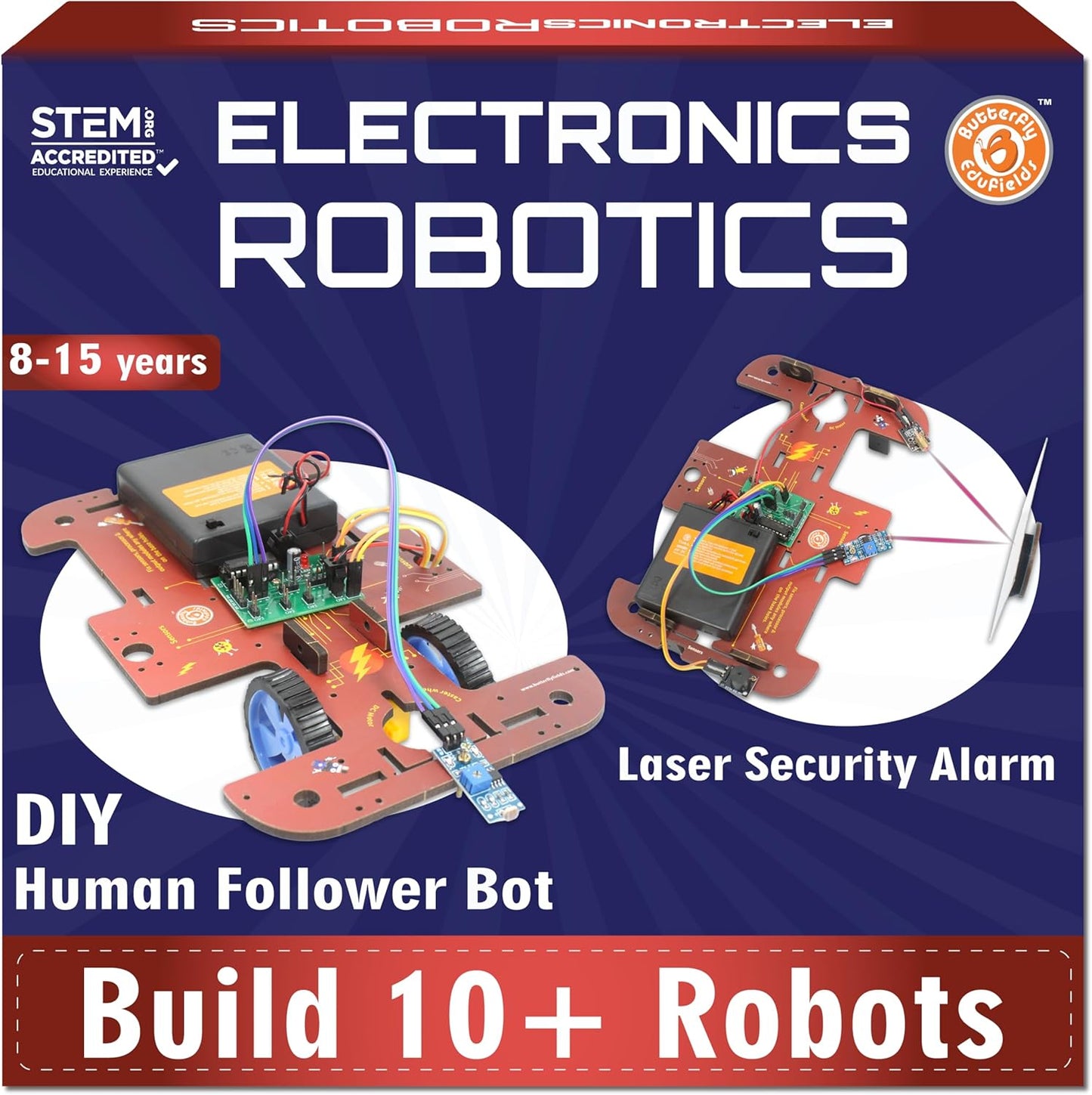 Butterfly EduFields 10-in-1 STEM Robotics Kit for Kids Ages 8-14 | Electronics & Engineering
