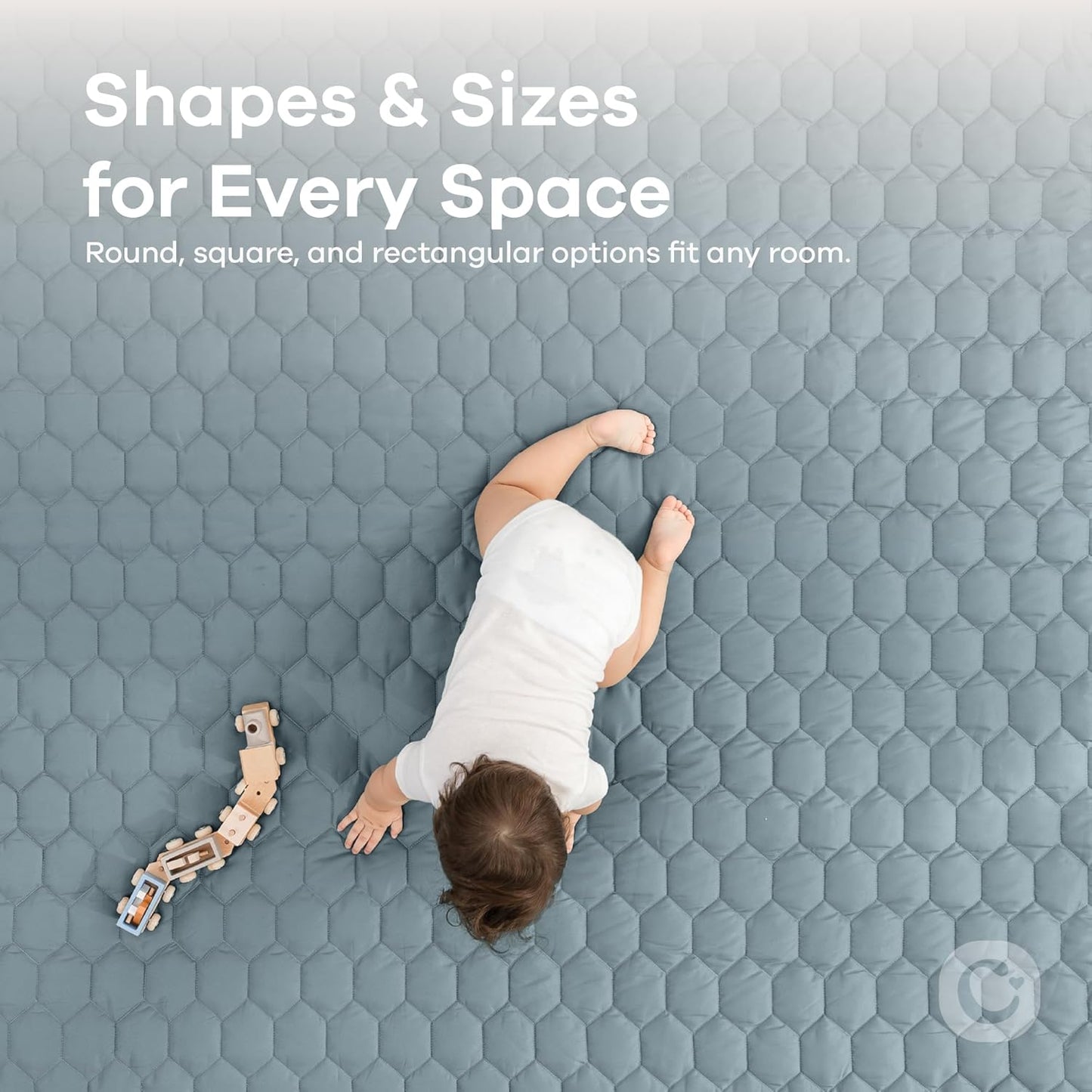 Comfy Cubs Round Kids Play Mat -Small 36 inches Soft Quilted Baby Floor Mat with Non-Slip Bottom