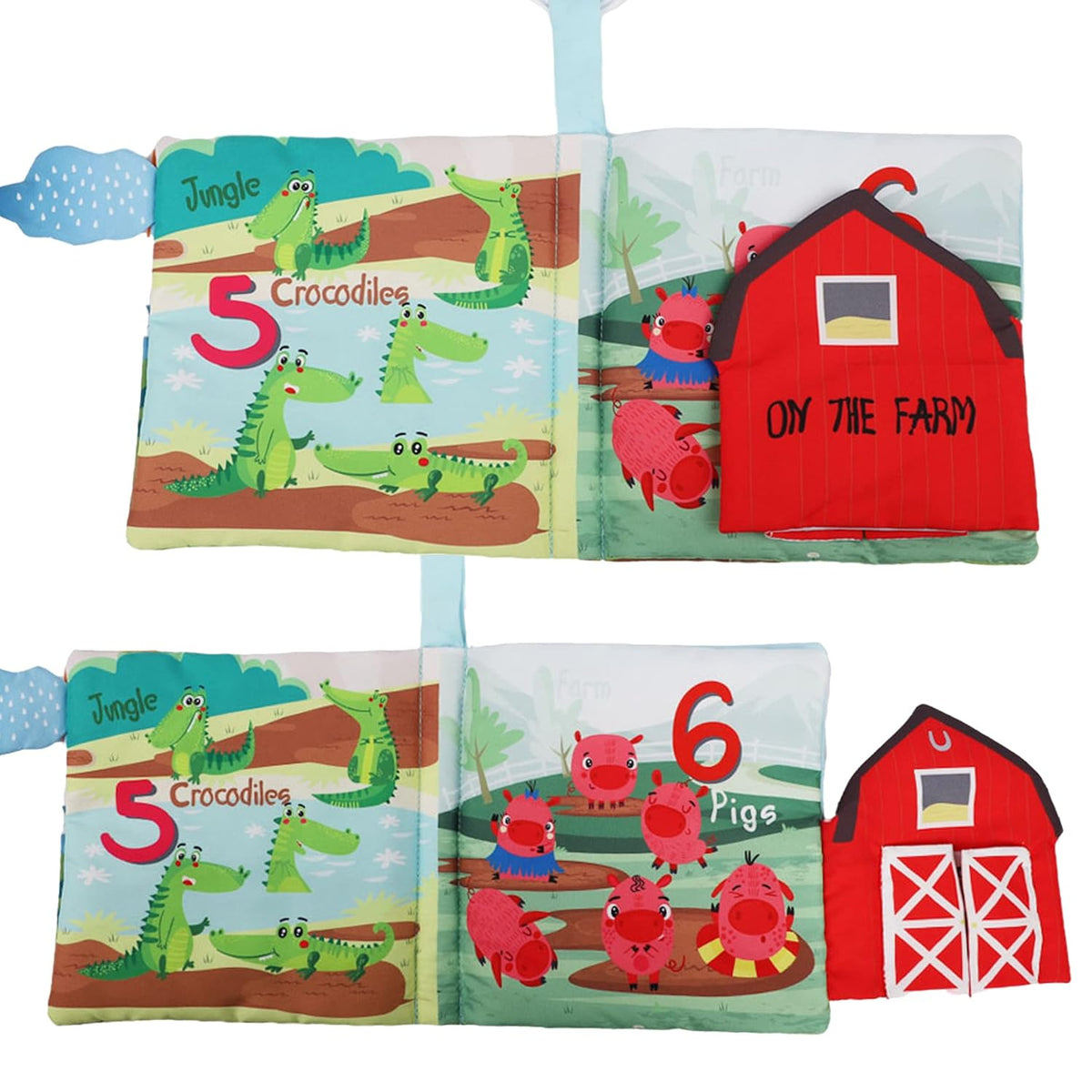 Touch and Feel Cloth Crinkle Books for Babies Infant, Baby Books Toys 0-3-6-12-18 Months, Christmas
