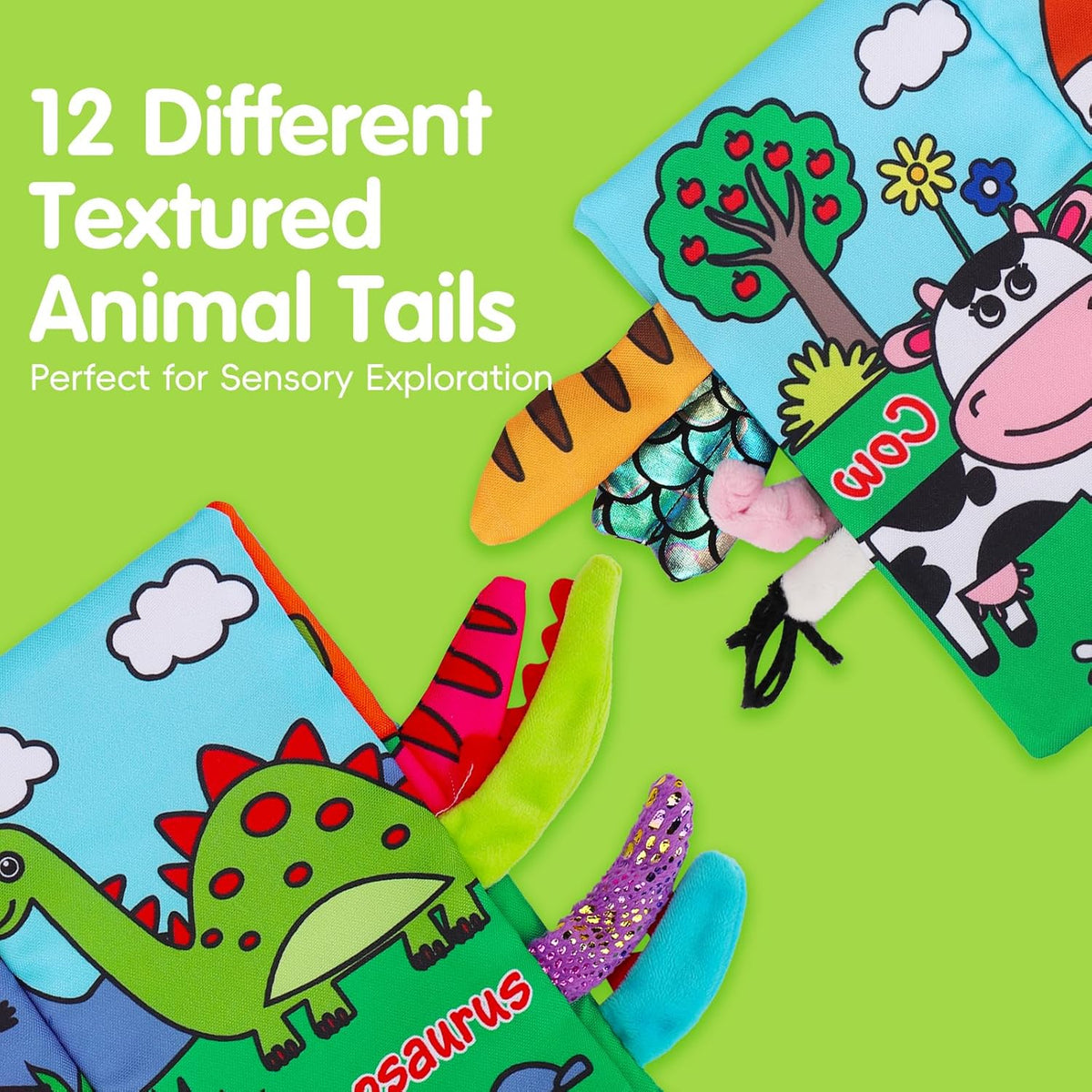 2 PCS High Contrast Crinkle Baby Books 0-6 Months Interactive Sensory Baby Toys 9-12 Month