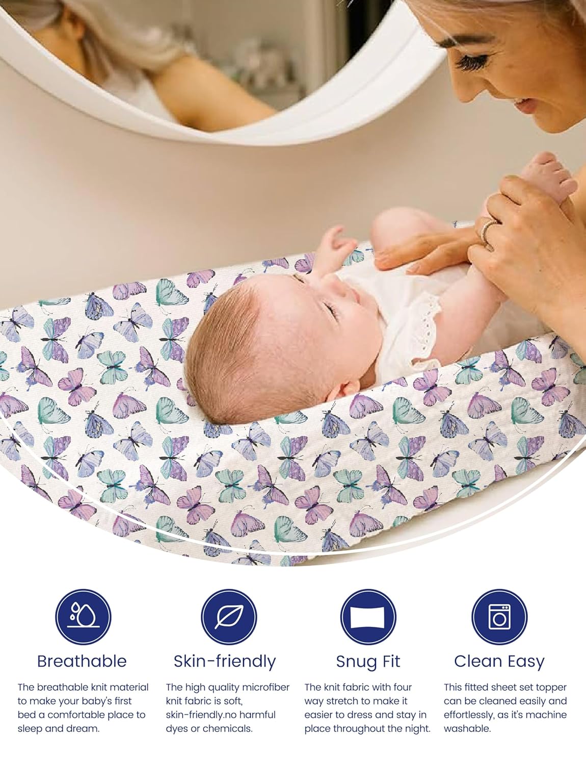 TotAha Premium Stretchy Changing Pad Cover, Buttery Soft Diaper Changing Pad Covers for Girls Boys