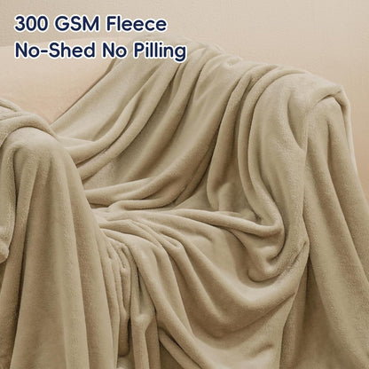 PHF Ultra Soft Fleece Blanket Queen Size, No Shed No Pilling Luxury Plush Cozy 300GSM Lightweight