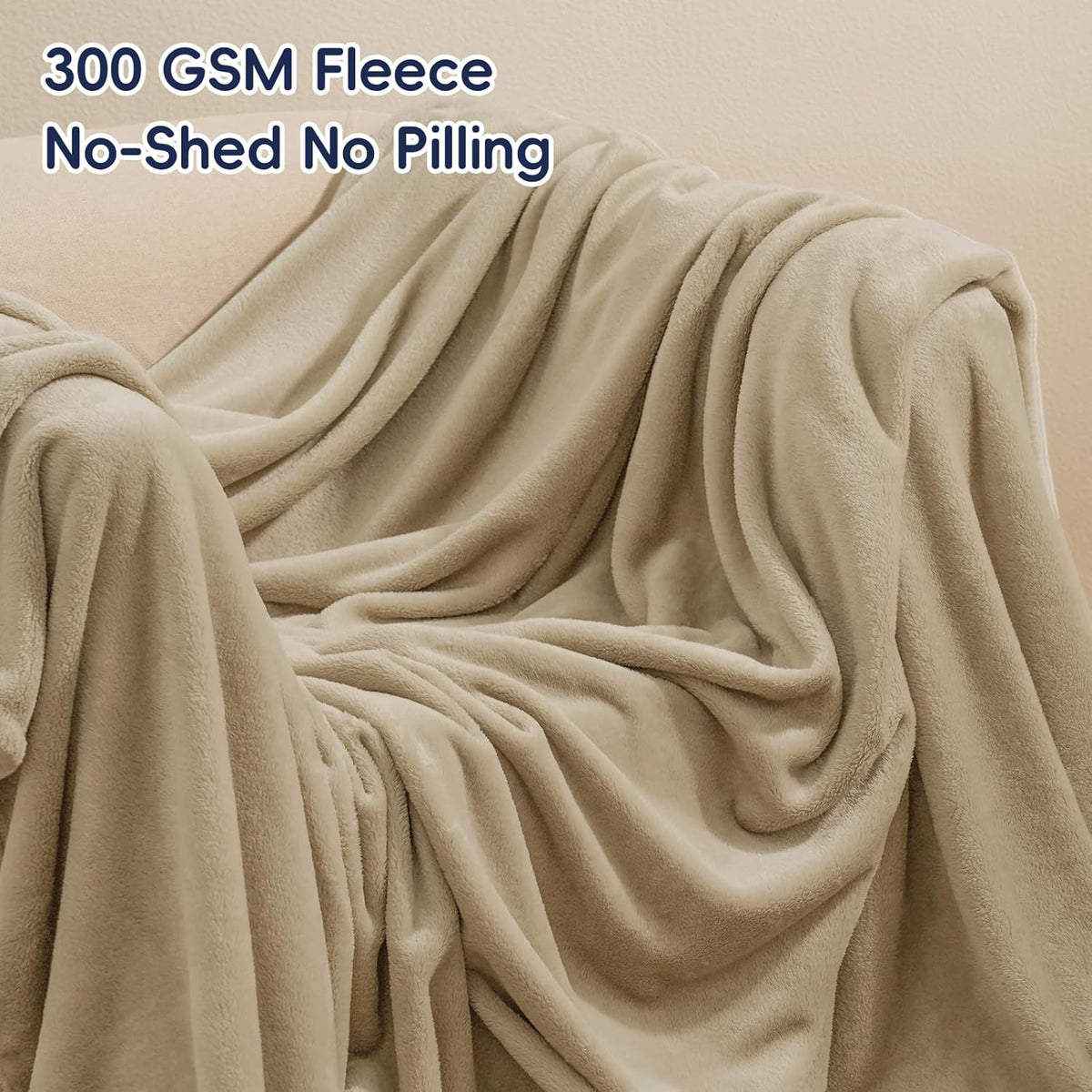 PHF Ultra Soft Fleece Blanket King Size, No Shed No Pilling Luxury Plush Cozy 300GSM Lightweight