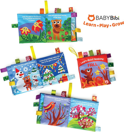 Cloth Books for Babies - Learn About Seasons, Playful Illustrations, Crinkle Pages & Cute