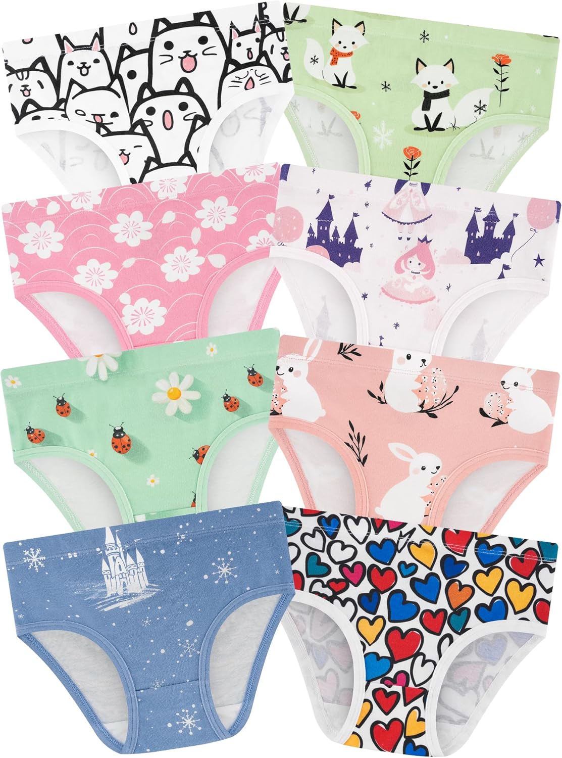 Girls' Underwear,Soft Cotton Tagless Panties for Toddlers' & Little Kids Comfort,Breathable