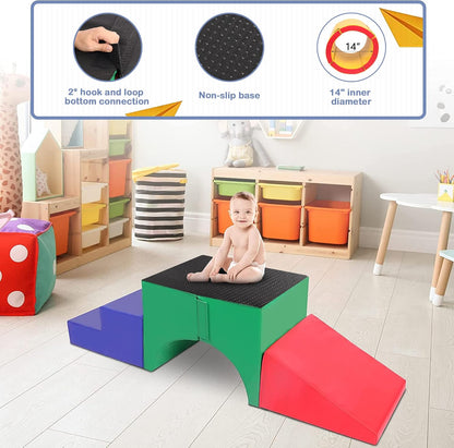Tunnel/Ramps Foam Climber, Climb & Crawl Foam Activity Play Set for Toddlers and Kids, Safe Indoor