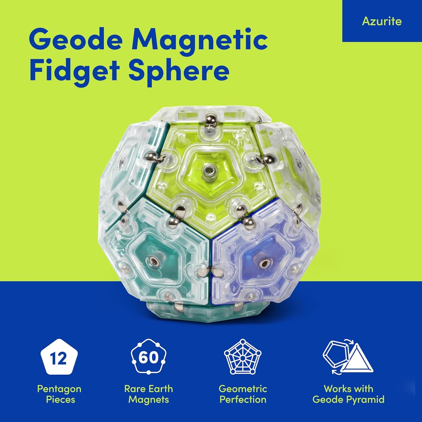 Speks Geode Sphere Magnetic Fidget Toy for Adults | Quiet Adult Sensory Toy for Stress Relief &
