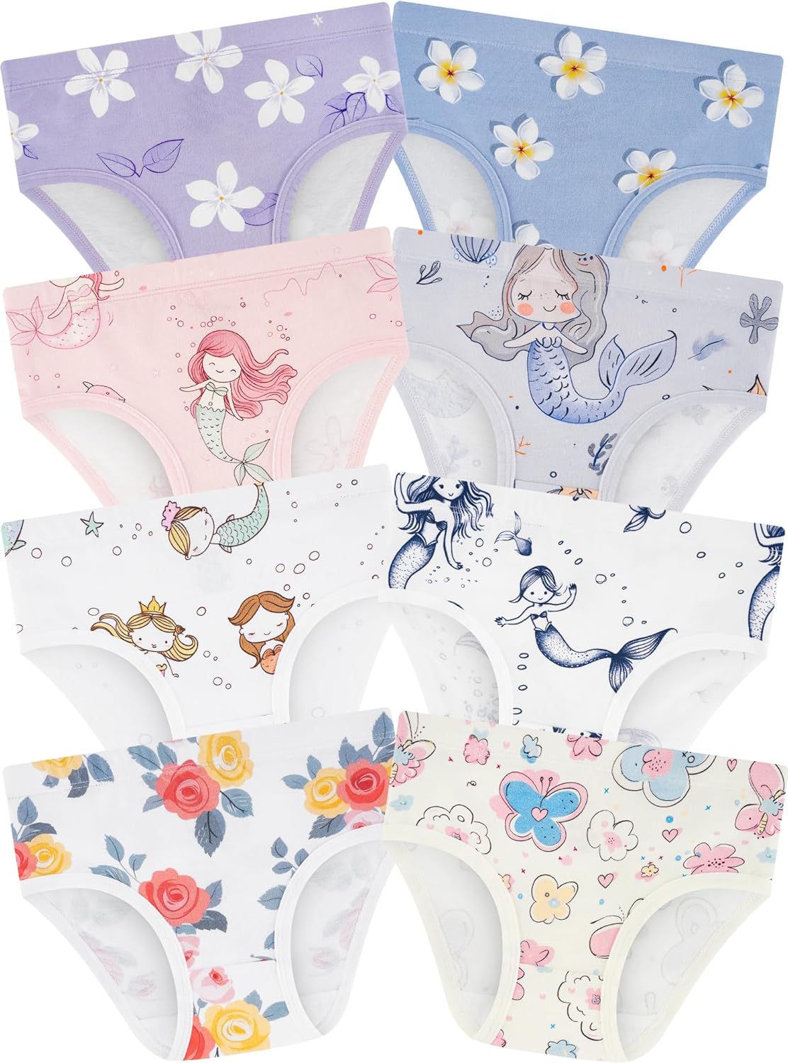 Girls' Underwear,Soft Cotton Tagless Panties for Toddlers' & Little Kids Comfort,Breathable