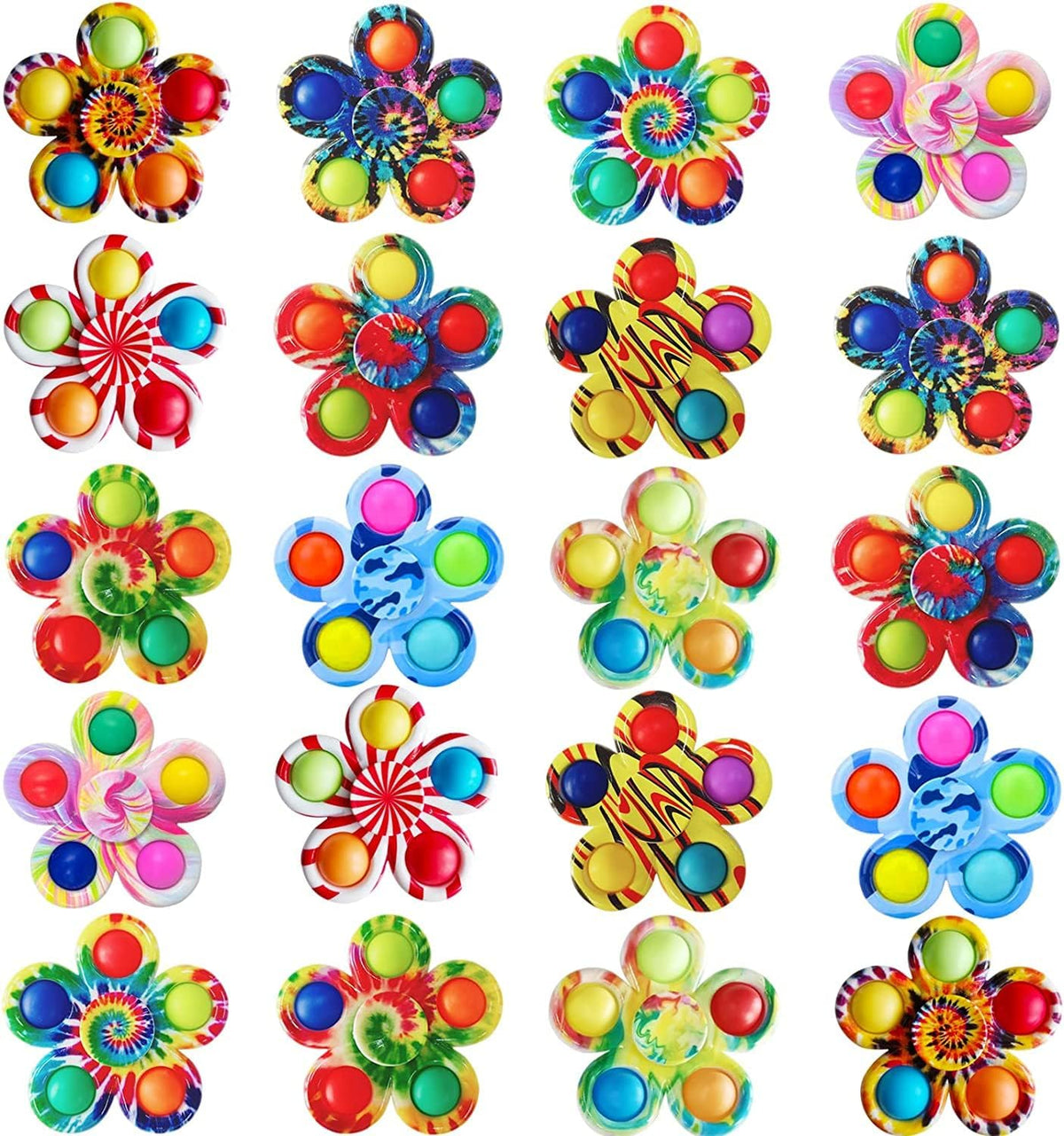 20 Pcs Pop Bubble Fidget Spinners for Party Favors, Hand Fidget Bulk Toys for Classroom Prizes