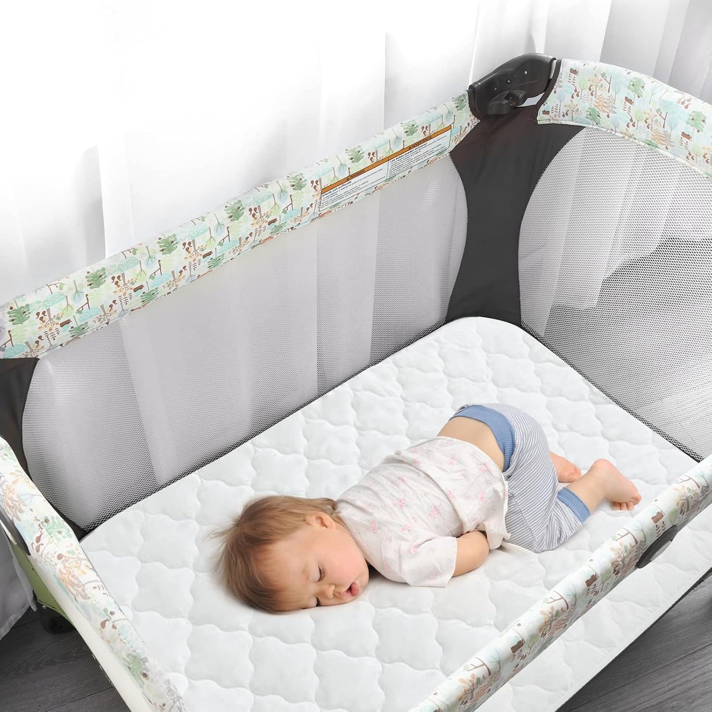 Pack and Play Sheets and Waterproof Pack n Play Mattress Protector Pad Cover 4 Pack Set, Ultra Soft