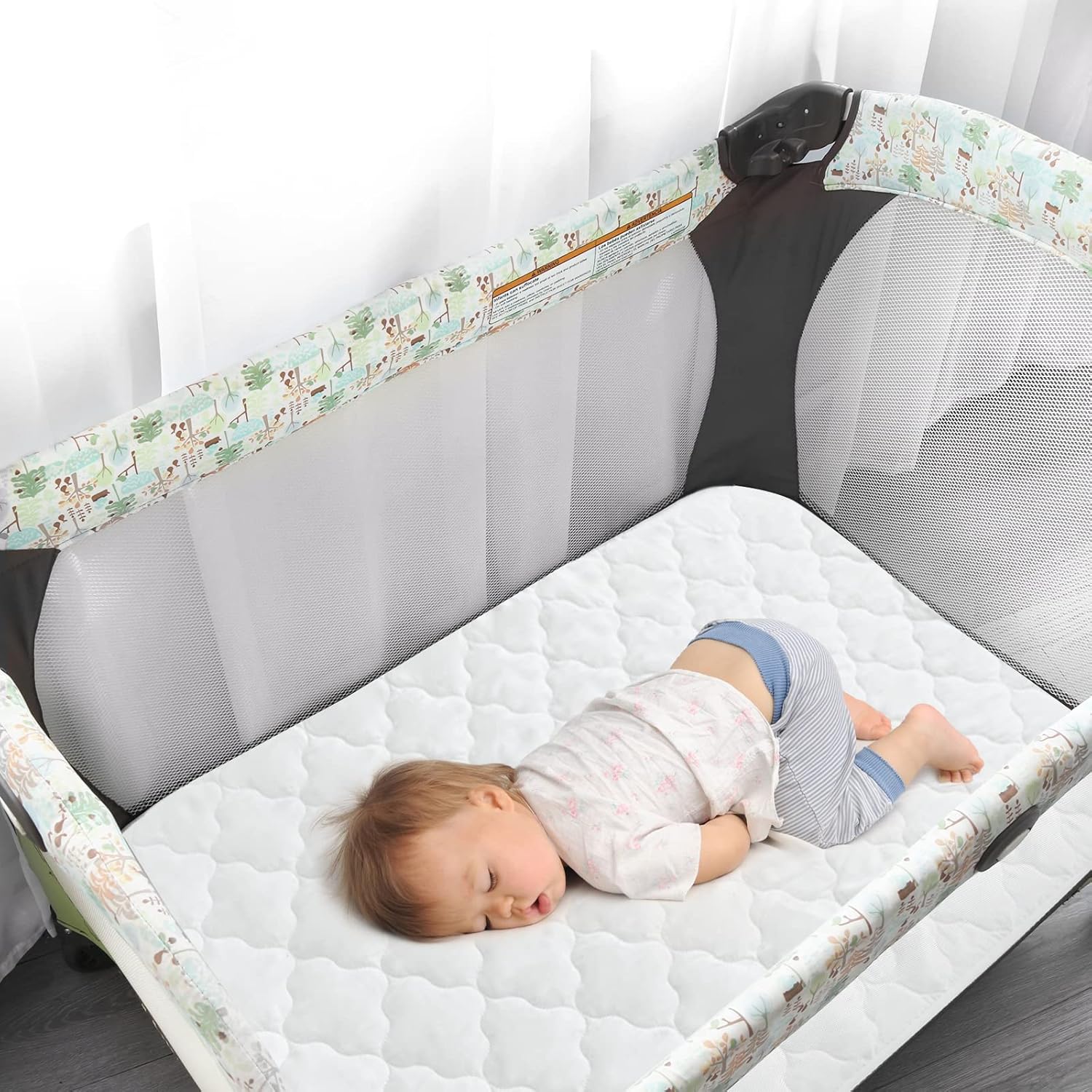 Pack and Play Sheets and Waterproof Pack n Play Mattress Protector Pad Cover 4 Pack Set, Ultra Soft
