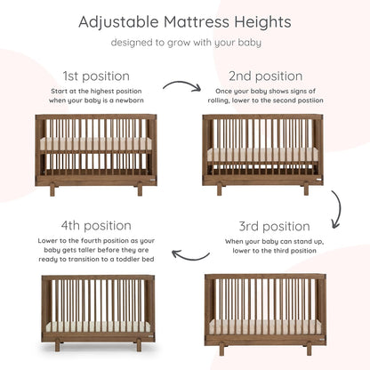 dadada Baby Bliss 4 in 1 Convertible Crib to Toddler Bed & Floor Bed – Made in Italy, GREENGUARD