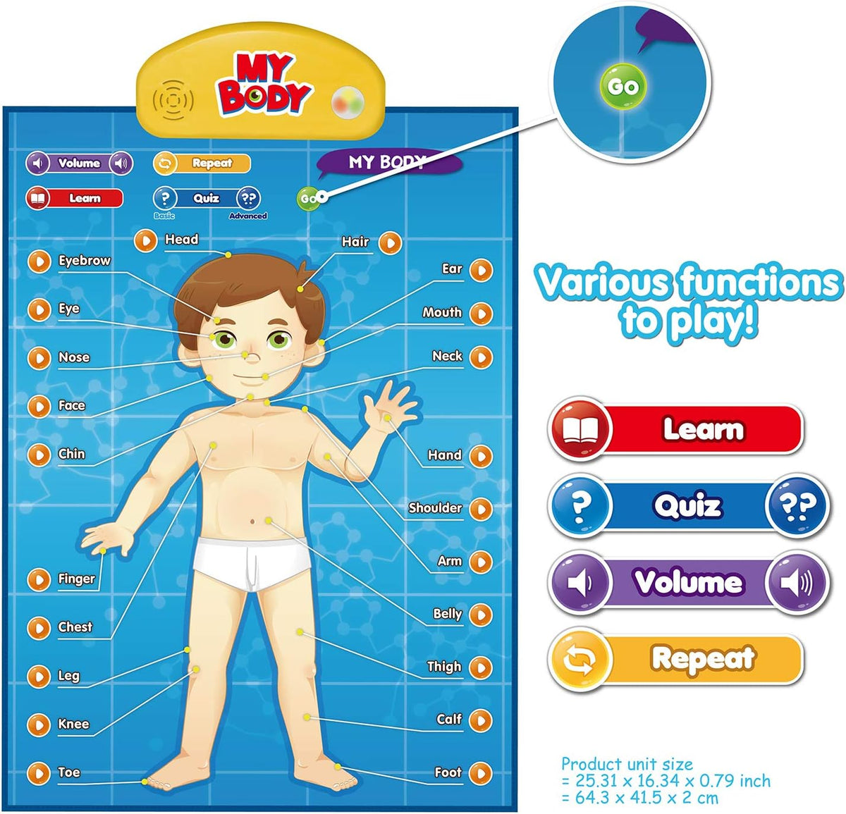 BEST LEARNING i-Poster My Body - Interactive Educational Human Anatomy Talking Game Toy | Learn