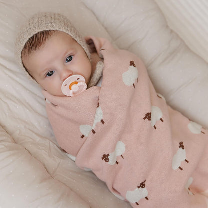 Luxury Knit Baby Receiving Blanket - 100% Cotton Soft Cozy Lightweight Receiving Swaddler Crib