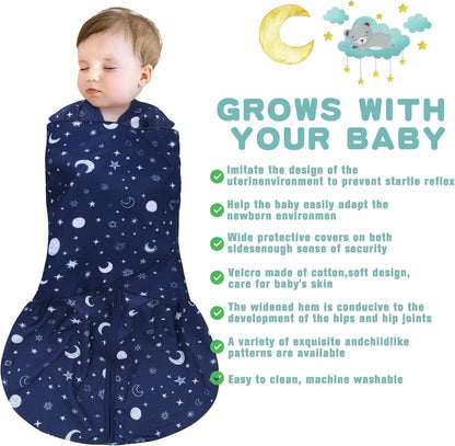 Newborn Sleep Sack Baby Swaddle,Swaddle me 6-12 Month,3-Way Adjustable Wearable Blanket,100% Rayon