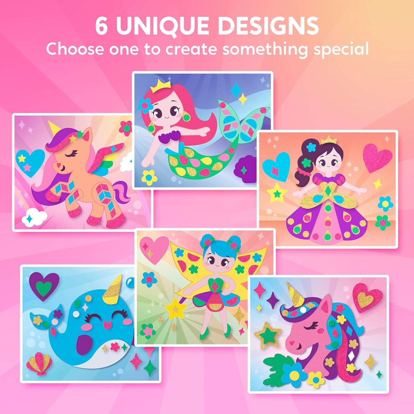 Klever Kits Foam Art Kit for Kids, EVA Foam Stickers with 6 Art Board and 800+ Stickers, DIY Arts