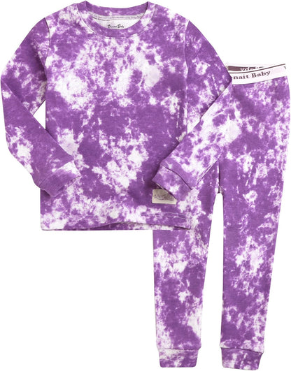 VAENAIT BABY 12M-12Y Toddler Kids Boys Girls 100% Cotton Marbling Tiedye Sung Fit Sleepwear Pajamas