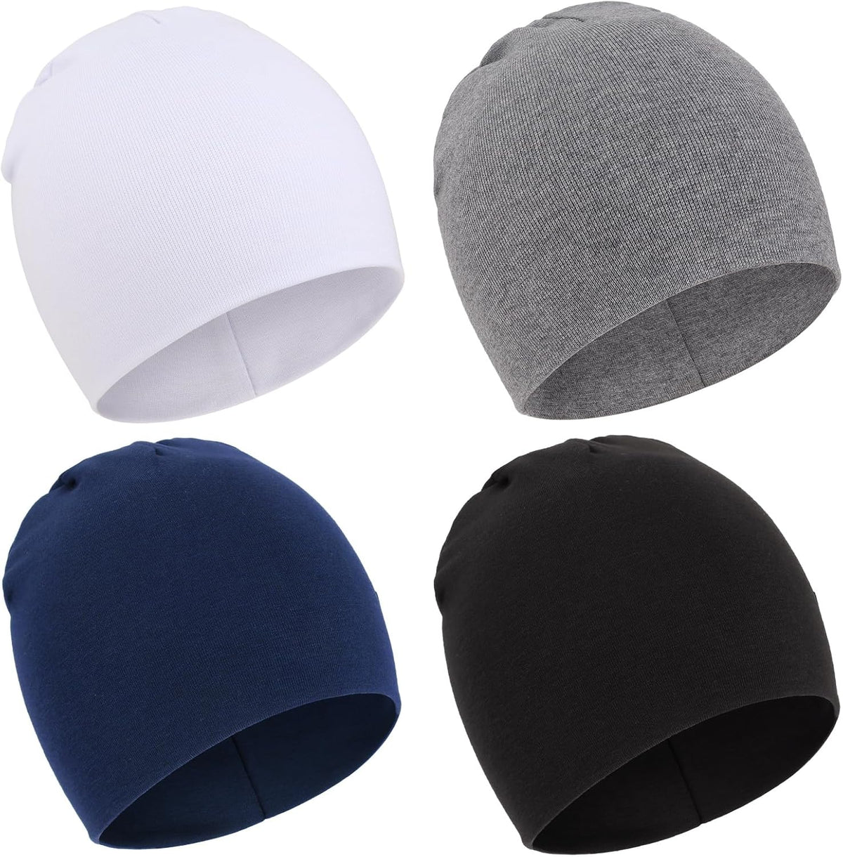 DRESHOW BQUBO 4 Pieces Baby Beanie Newborn Toddler Soft Cute Knit Hat Hospital Hats for Baby Boys