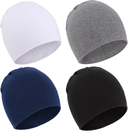 DRESHOW BQUBO 4 Pieces Baby Beanie Newborn Toddler Soft Cute Knit Hat Hospital Hats for Baby Boys