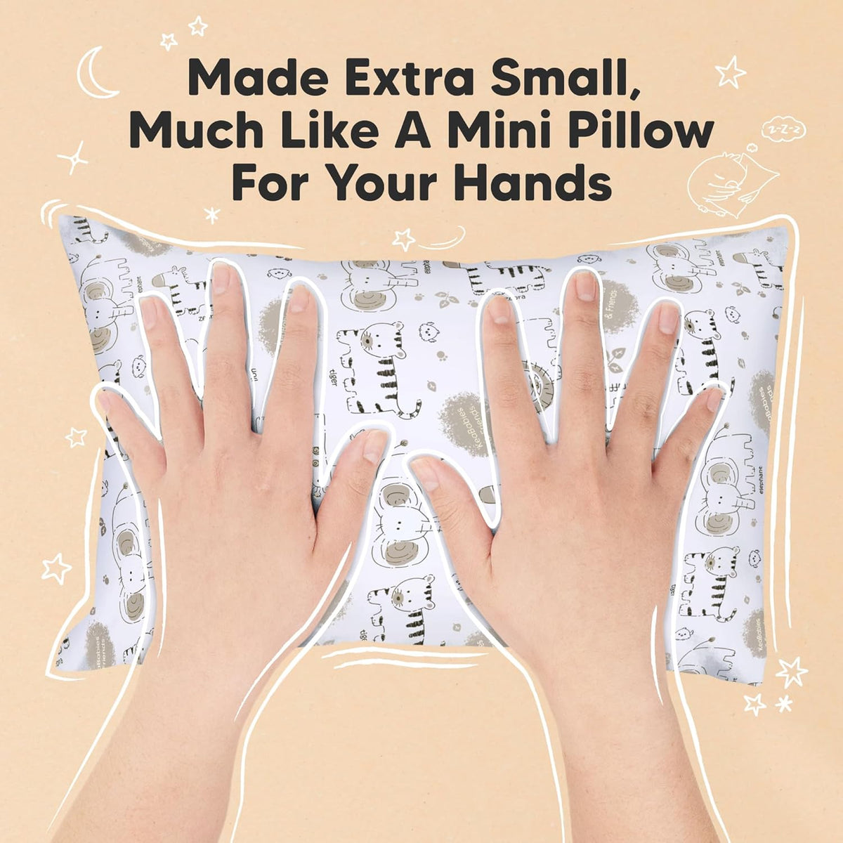 Mini Toddler Pillow with Pillowcase - 9x13 My Little Dreamy Travel Kids Pillow for Sleeping